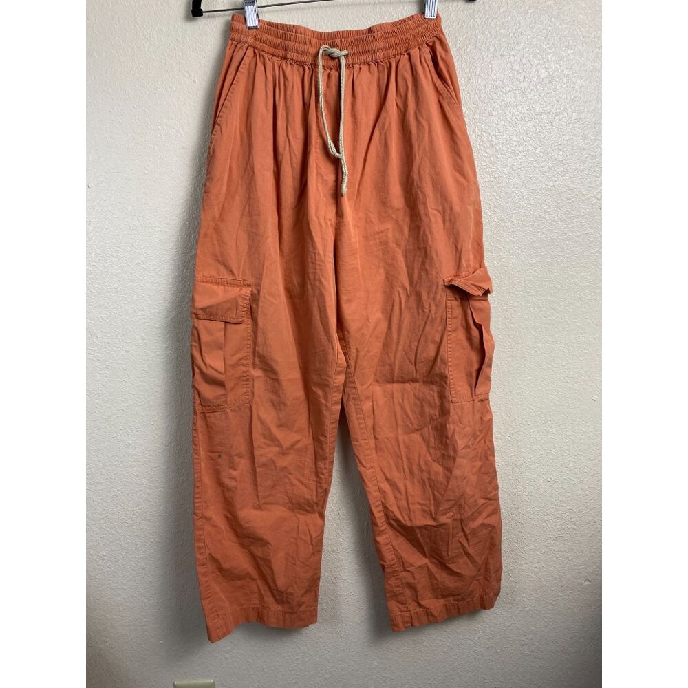 Lucy & Yak Orange Cargo Pants Women Size Small Pull On Drawstring Baggy Y2K 90s